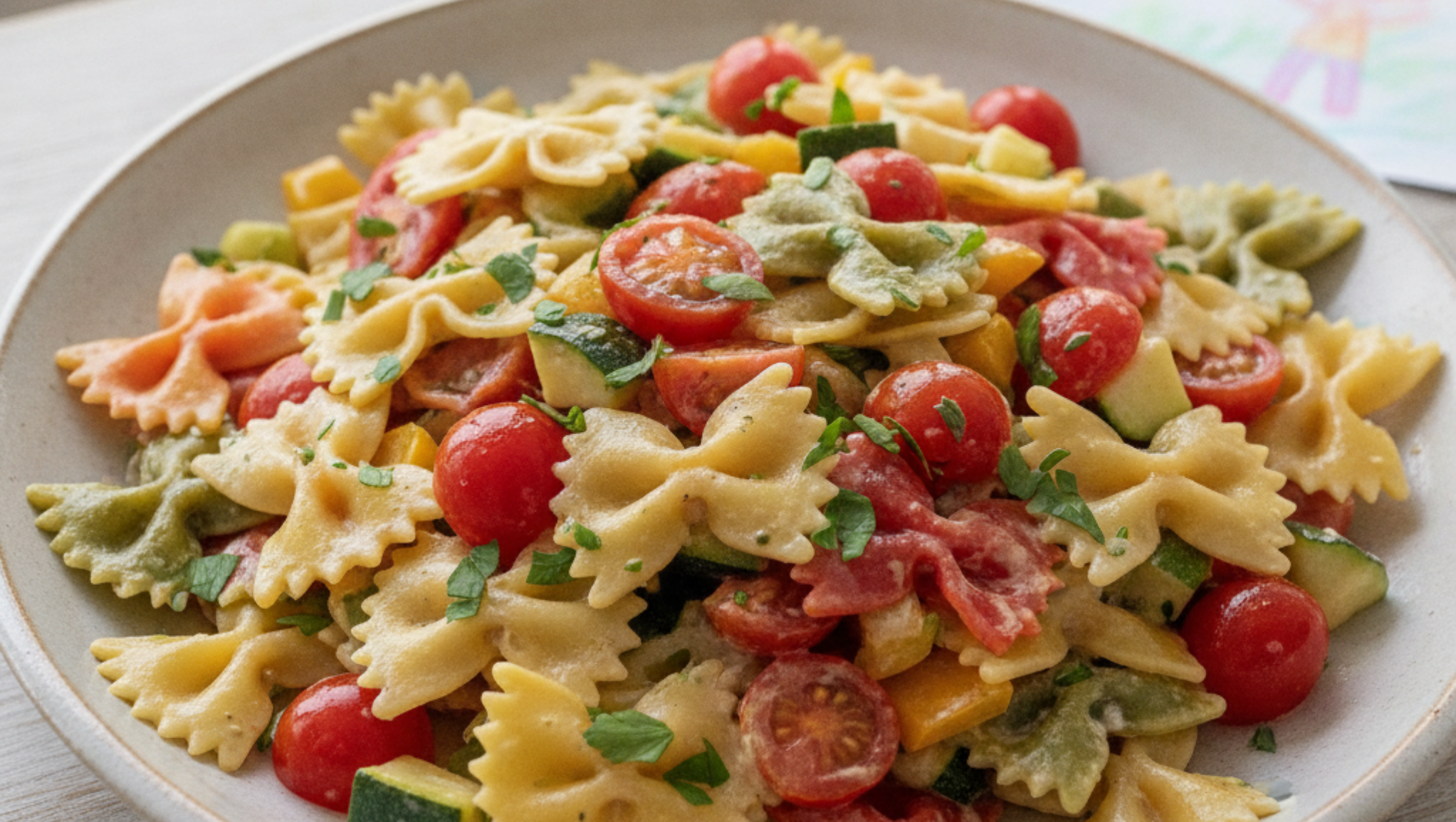 Regenbogen-Sommerpasta
